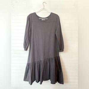 STITCHDROP 100% Cotton Asymmetrical Hem Gray Dress Size Small